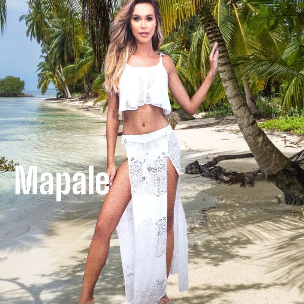 Mapale resort and swim wear! Nwt! Ivory white locy style 2 piece coverup!